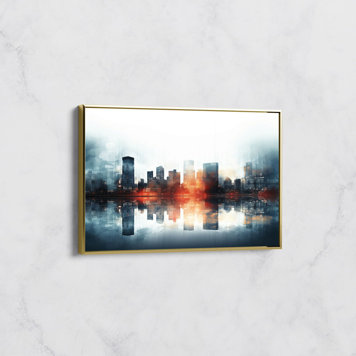 Tableau Skyline en Reflet Lumineux