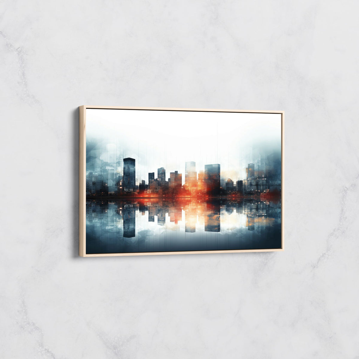 Tableau Skyline en Reflet Lumineux