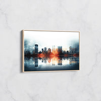 Tableau Skyline en Reflet Lumineux