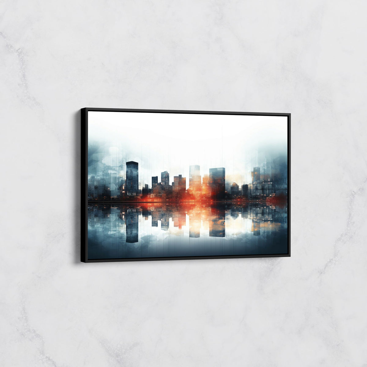 Tableau Skyline en Reflet Lumineux