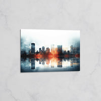 Tableau Skyline en Reflet Lumineux