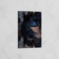 Tableau Abstrait Moderne – Éclats Nocturnes Bleu Nuit & Cuivre