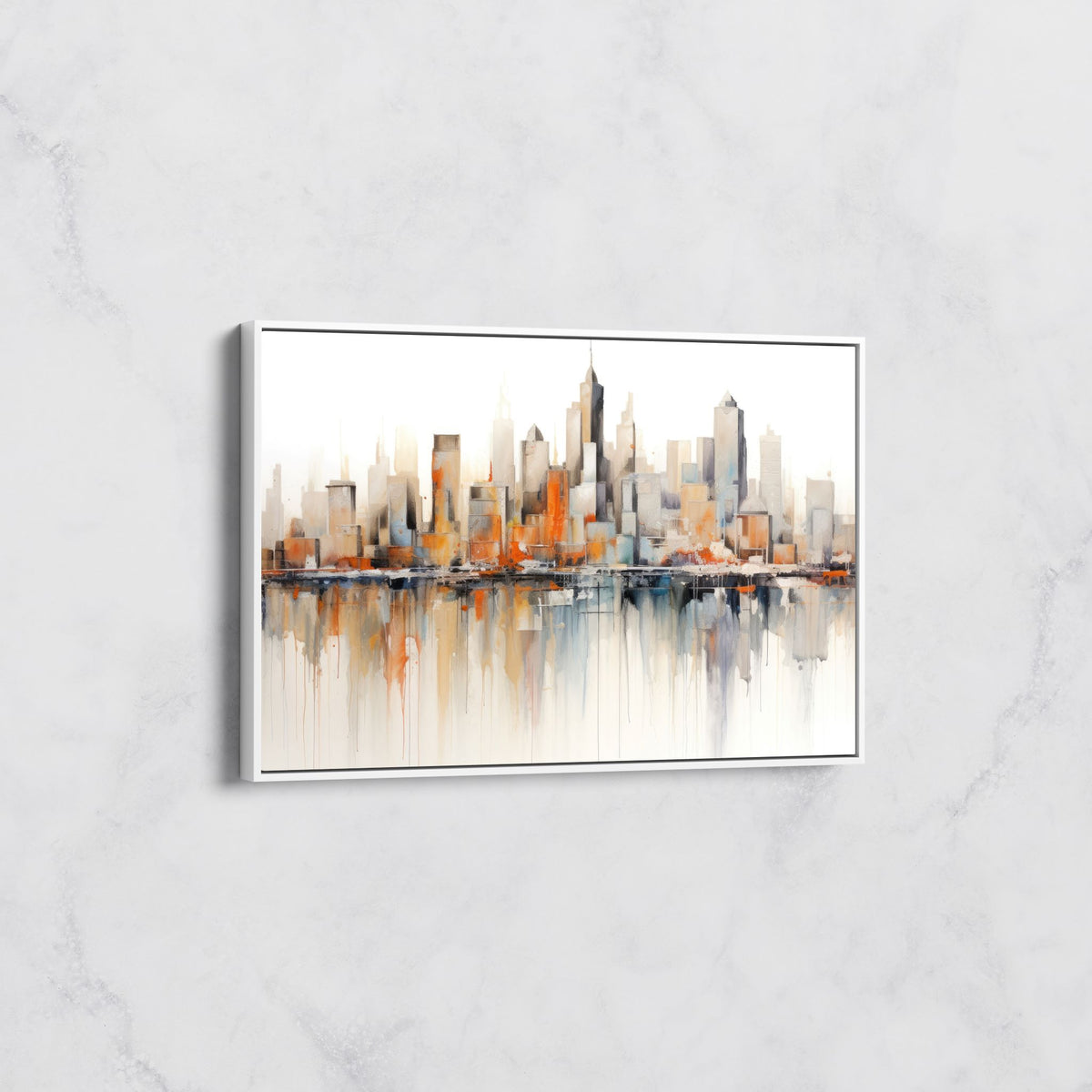 Tableau Skyline Urbain avec Reflets Contemporains