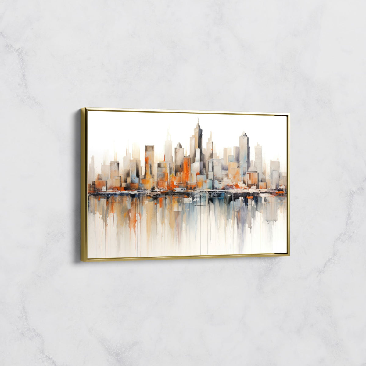 Tableau Skyline Urbain avec Reflets Contemporains