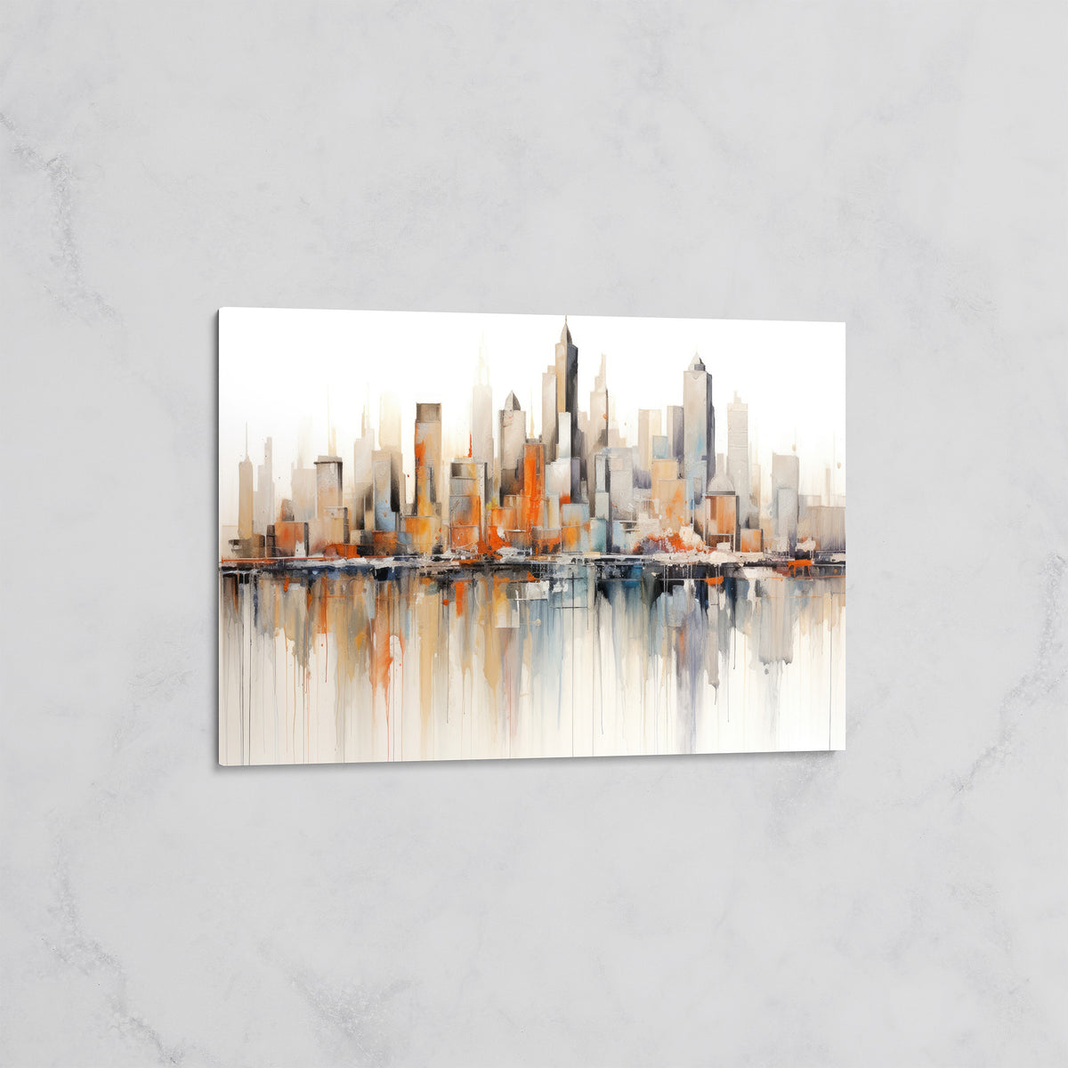 Tableau Skyline Urbain avec Reflets Contemporains