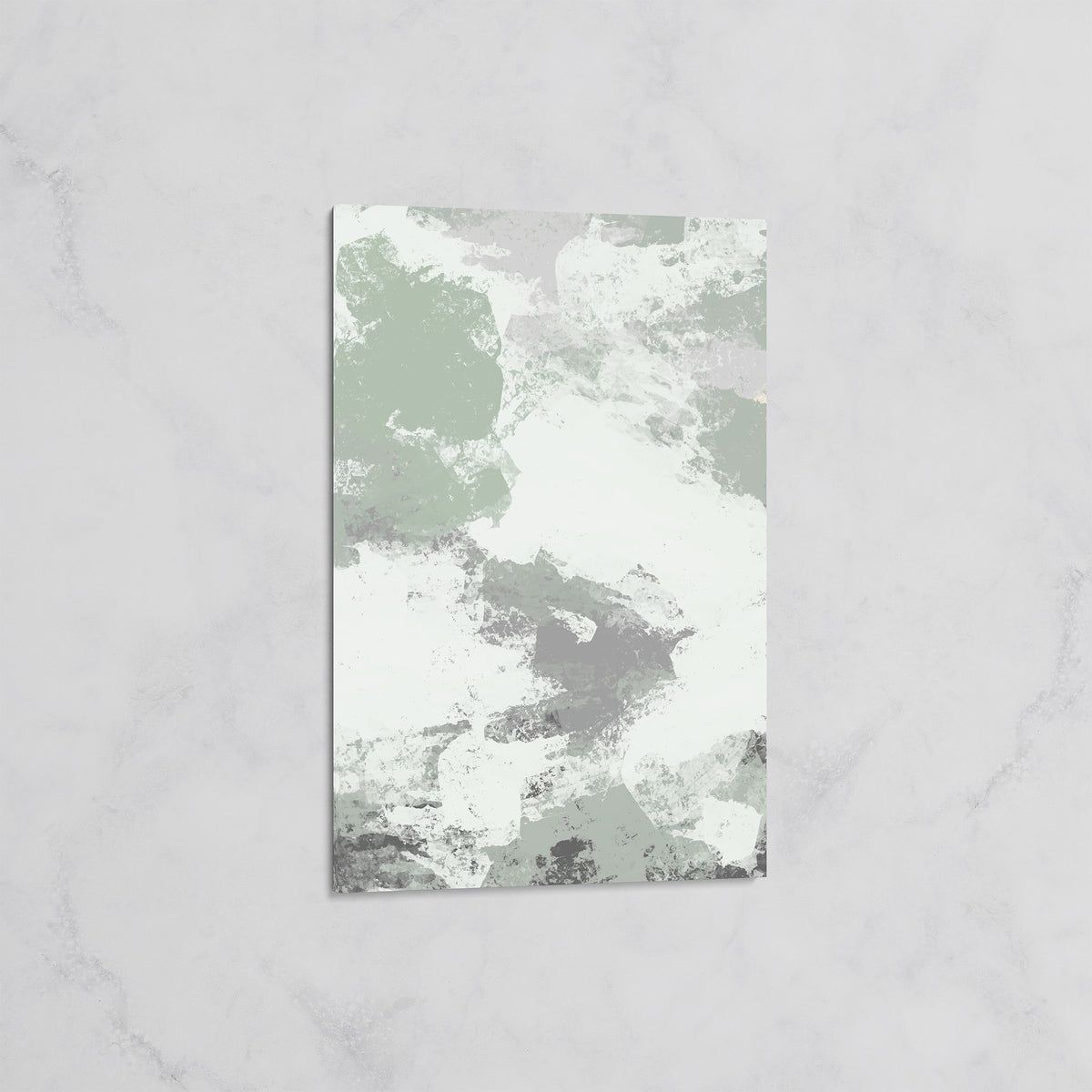 Tableau Abstrait Vert Sauge et Gris – Déco Murale Minimaliste