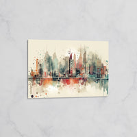 Skyline Urbaine Aquarelle – Tableau mural décoratif Ville