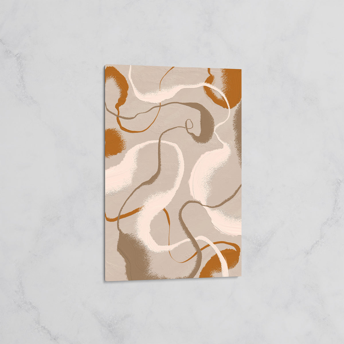 Tableau Abstrait Tons Beiges et Marron – Art Moderne Décoratif pour Salon & Chambre