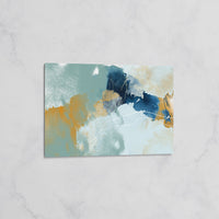 Tableau Abstrait Bleu et Doré – Déco Murale Moderne et Élégante
