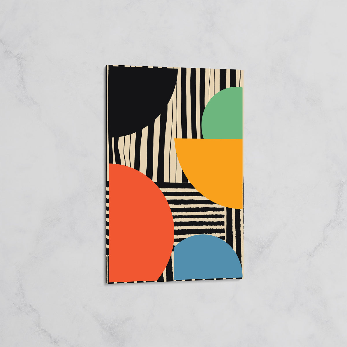 Tableau Abstrait Géométrique Coloré – Déco Murale Moderne et Dynamique