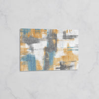 Tableau Abstrait Moderne – Déco Murale en Jaune, Bleu et Gris