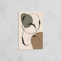 Tableau Abstrait Moderne – Lignes Noires et Formes Naturelles