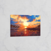 Tableau Coucher de Soleil Abstrait – Déco Murale Paysage Marin