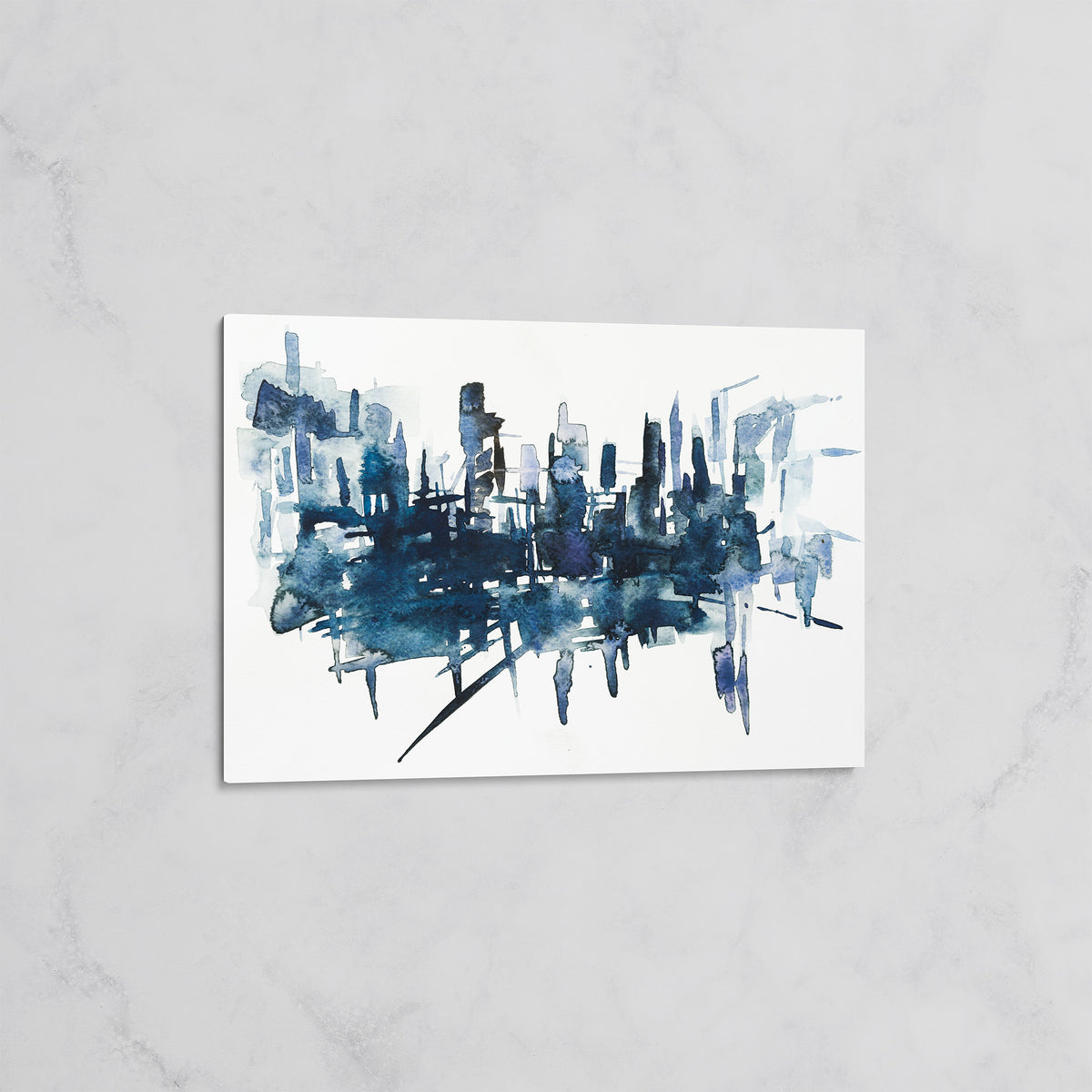 Skyline Abstraite Bleu – Tableau mural décoratif Ville