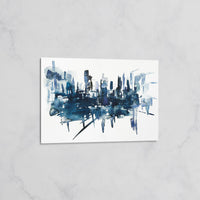 Skyline Abstraite Bleu – Tableau mural décoratif Ville