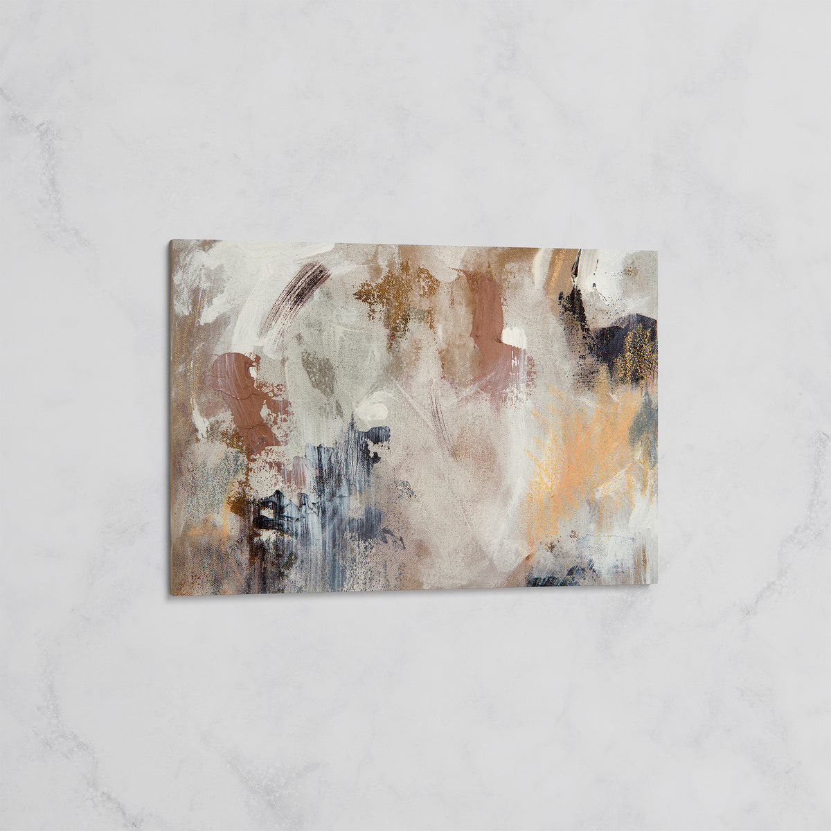 Abstrait Neutre et Doré – Tableau mural décoratif Moderne