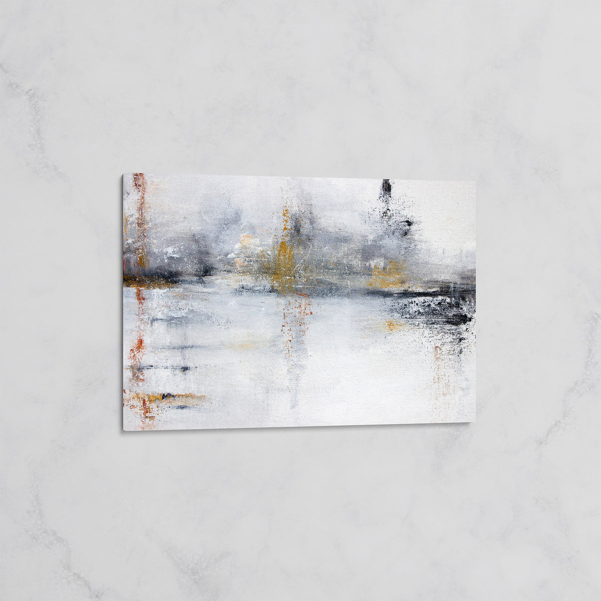 Abstrait Gris et Doré – Tableau mural décoratif Moderne