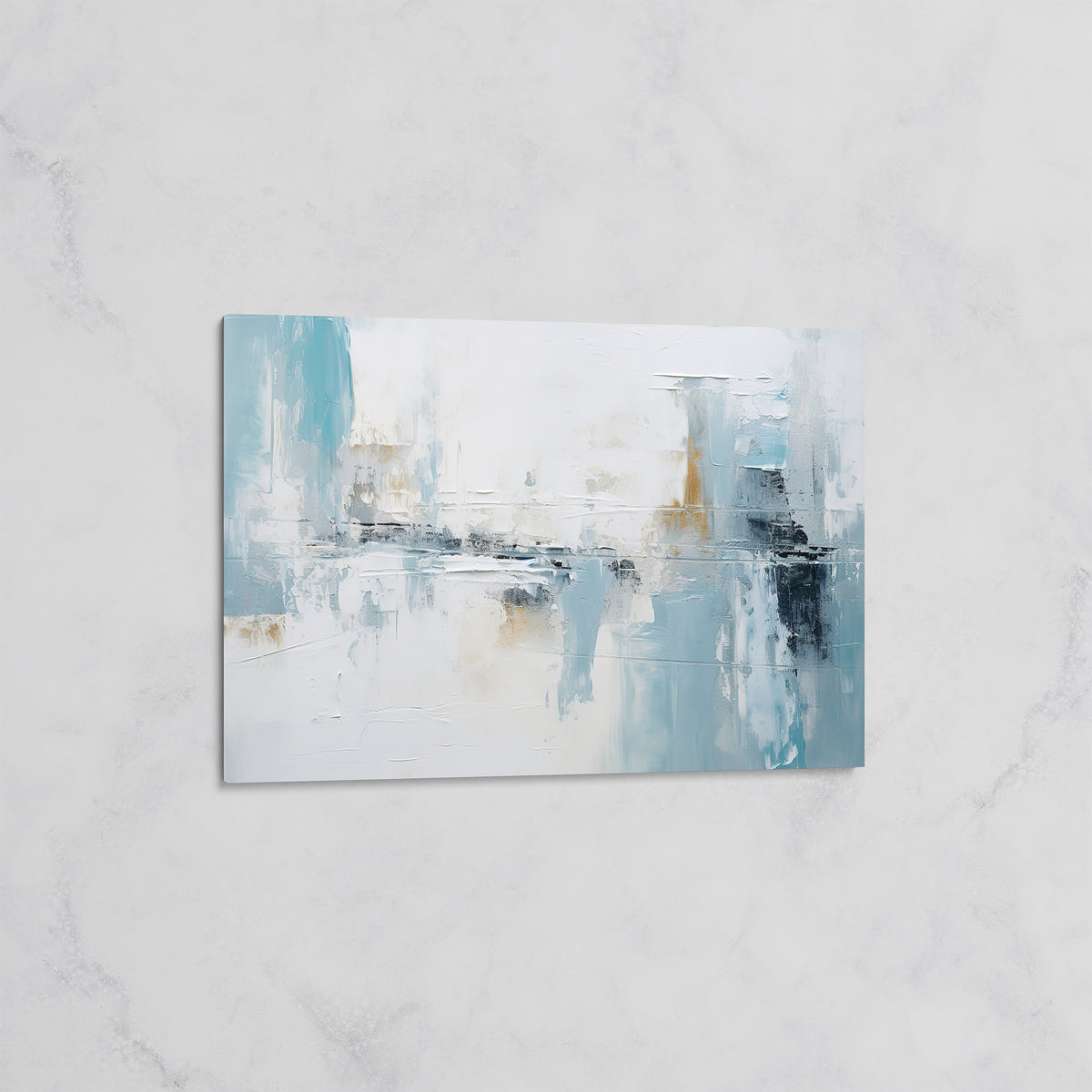 Abstrait Bleu Clair et Blanc – Tableau mural décoratif Moderne