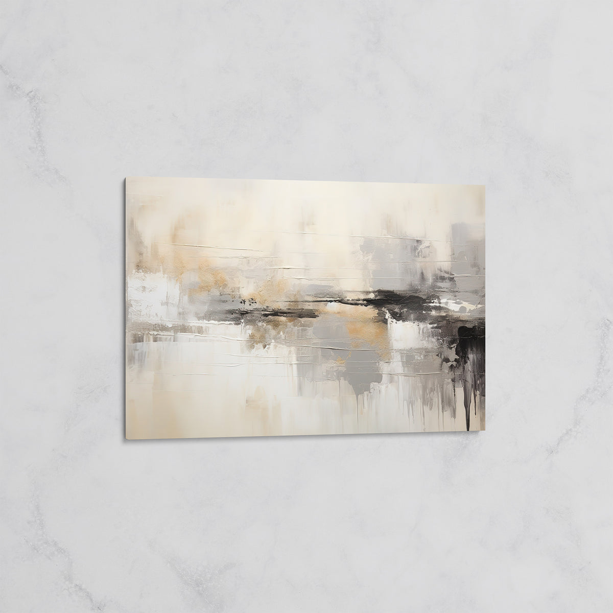 Abstrait Beige et Noir – Tableau mural décoratif Moderne
