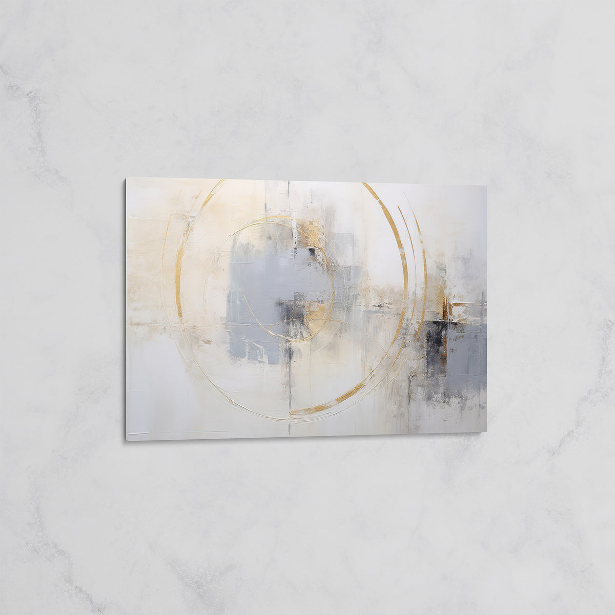 Abstrait Cercle Doré – Tableau mural décoratif Moderne