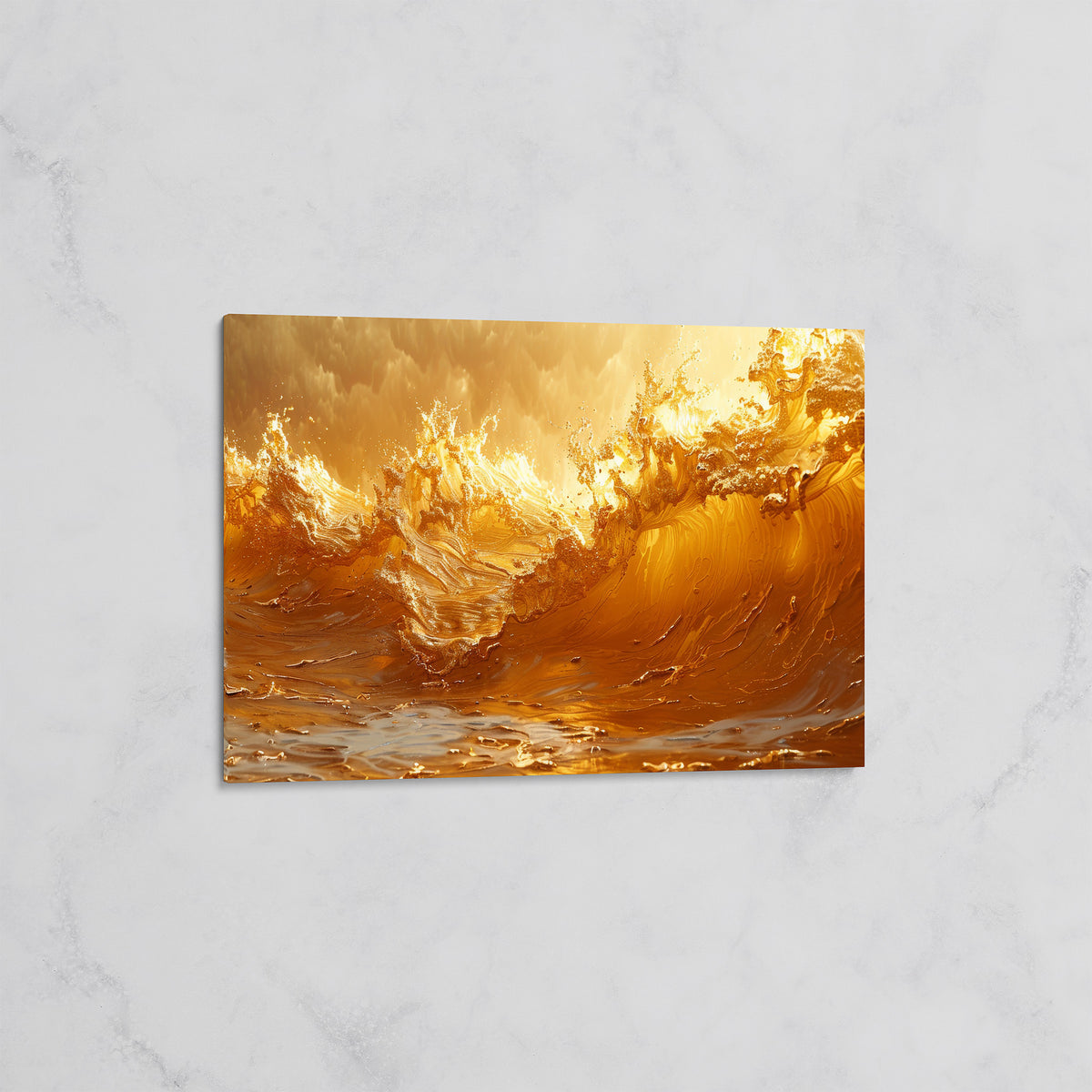 Vague Dorée – Tableau mural décoratif Abstrait et Moderne