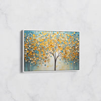 Tableau Mural Arbre Doré Contemporain