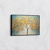 Tableau Mural Arbre Doré Contemporain