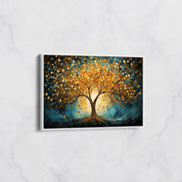 Tableau Arbre Doré Lumineux