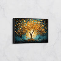 Tableau Arbre Doré Lumineux