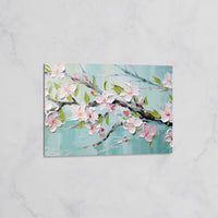 Tableau Floral Printanier - Branche de Fleurs de Cerisier en Relief