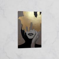 Tableau Visage Élégant Or et Noir – Décoration Moderne et Tendance