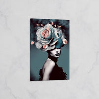 Tableau Portrait Féminin à la Couronne de Fleurs – Art Contemporain