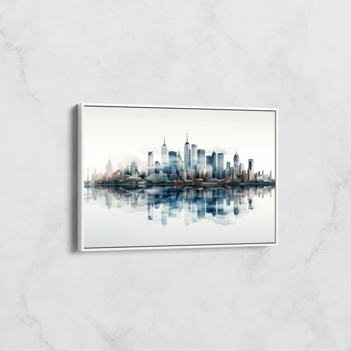 Tableau Skyline Envoûtante avec Reflets Urbains