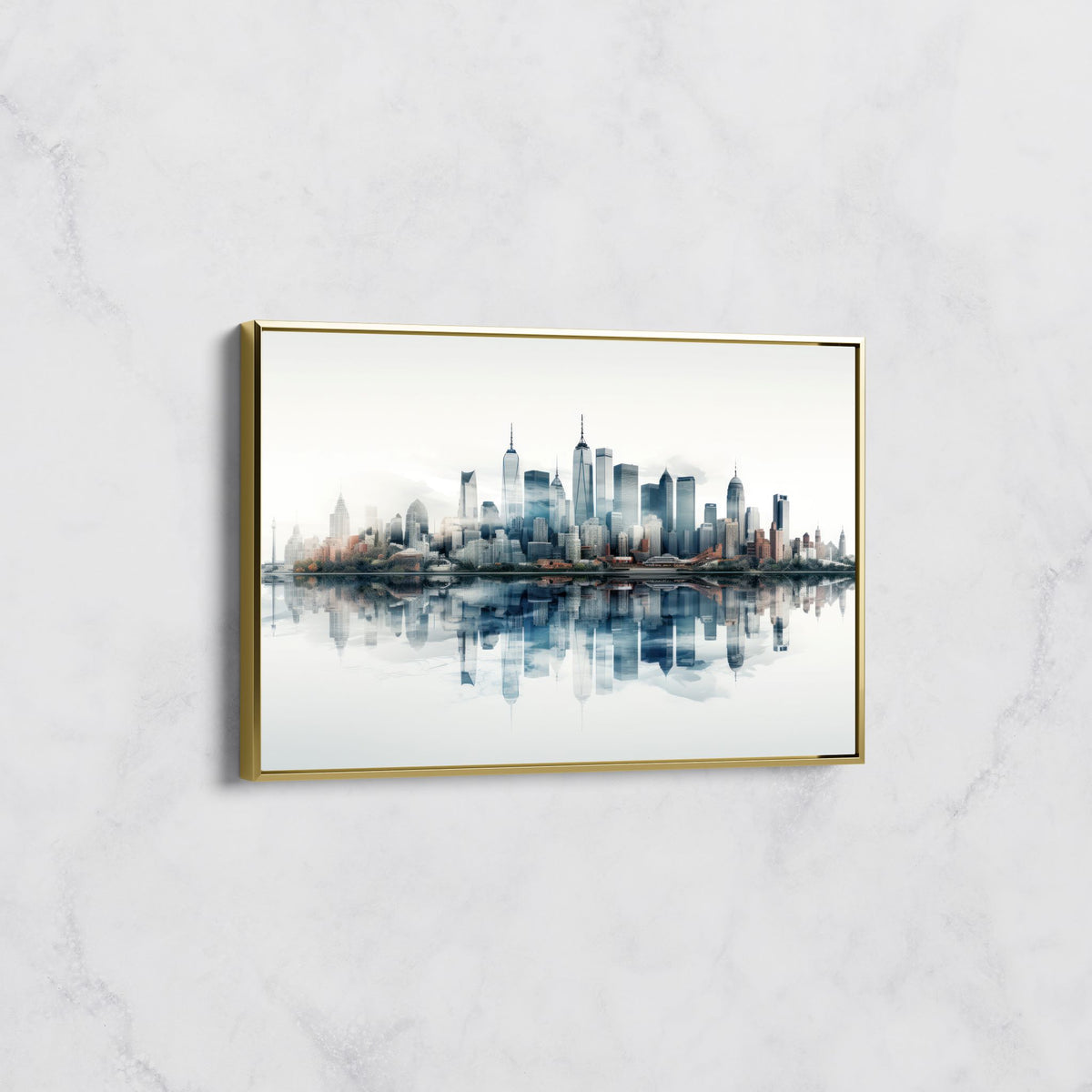 Tableau Skyline Envoûtante avec Reflets Urbains