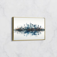 Tableau Skyline Envoûtante avec Reflets Urbains