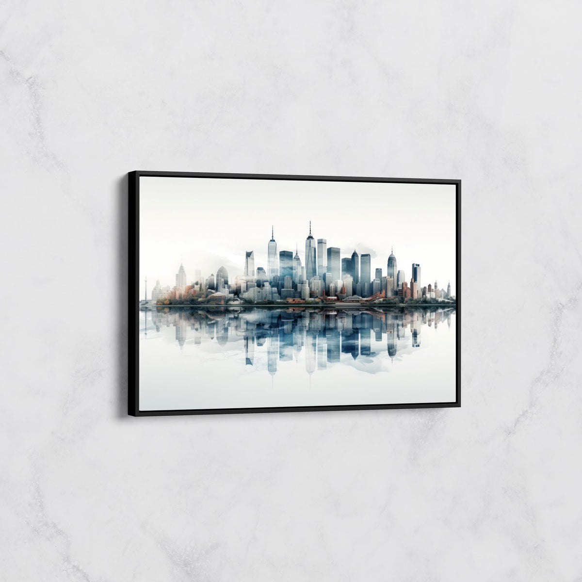 Tableau Skyline Envoûtante avec Reflets Urbains