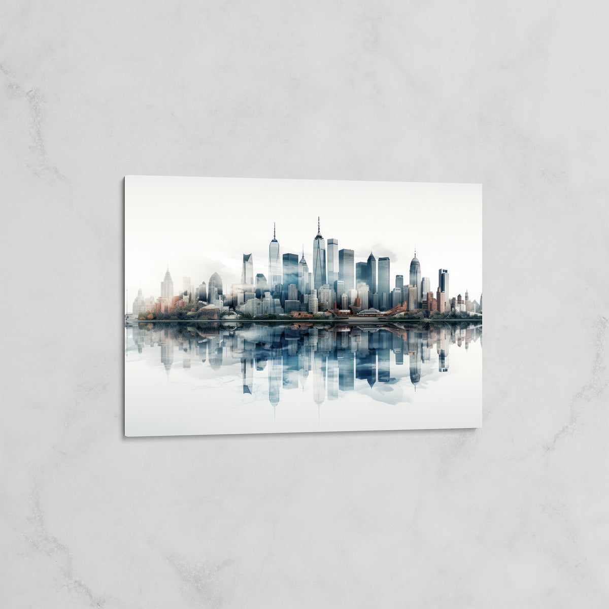 Tableau Skyline Envoûtante avec Reflets Urbains