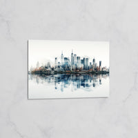 Tableau Skyline Envoûtante avec Reflets Urbains