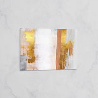 Tableau Abstrait Minimaliste Doré et Cuivré – Élégance Moderne pour Décoration Murale