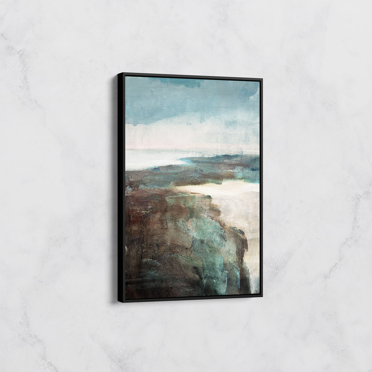 Tableau Paysage Abstrait Bord de Mer – Déco Murale Contemporaine