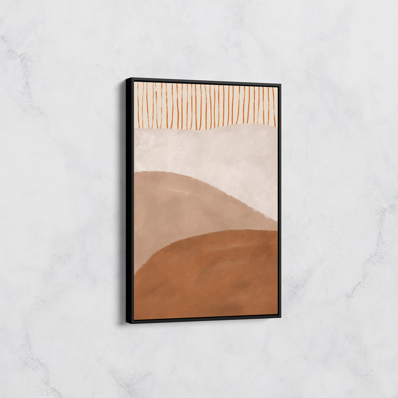 Tableau Abstrait Minimaliste – Déco Murale Tons Terre et Beige