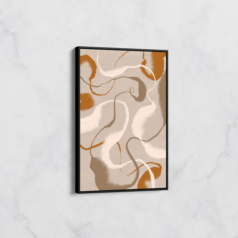 Tableau Abstrait Tons Beiges et Marron – Art Moderne Décoratif pour Salon & Chambre